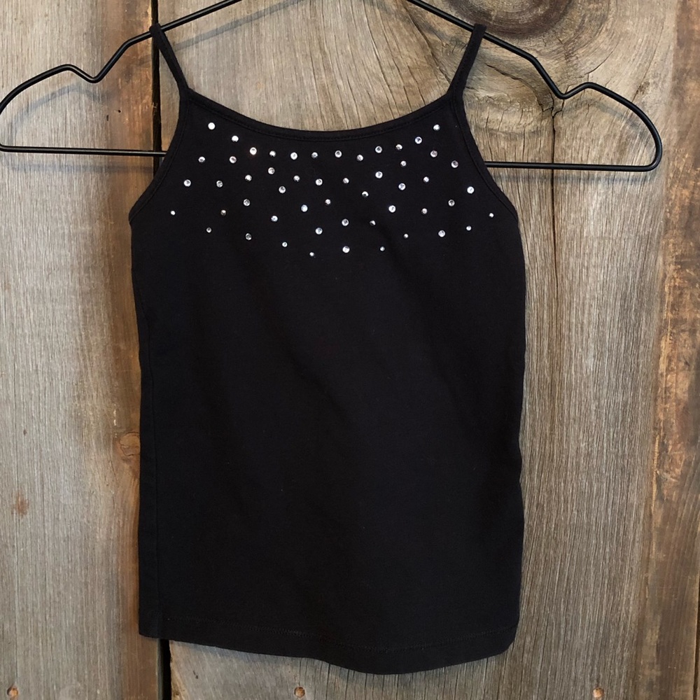 Children’s Place Black Jewel Cami Tank Top Size Small 5 6
